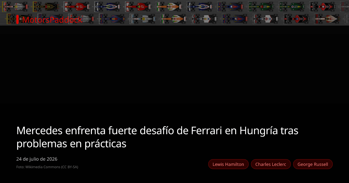 Mercedes enfrenta fuerte desafío de Ferrari en Hungría tras problemas en prácticas