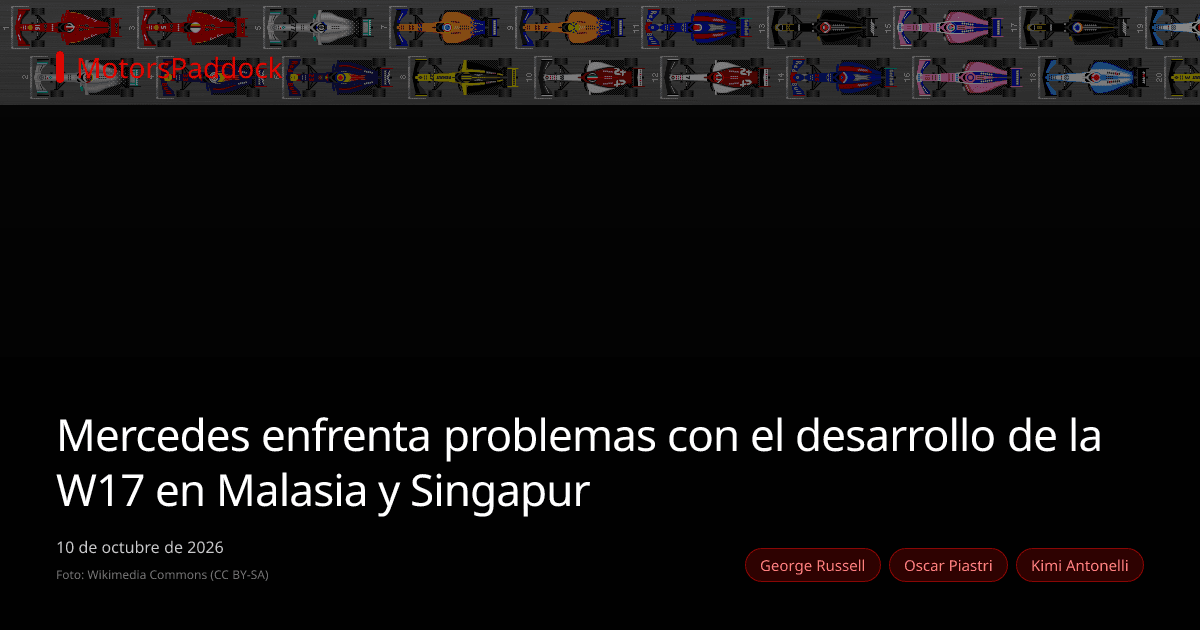 Mercedes enfrenta problemas con el desarrollo de la W17 en Malasia y Singapur