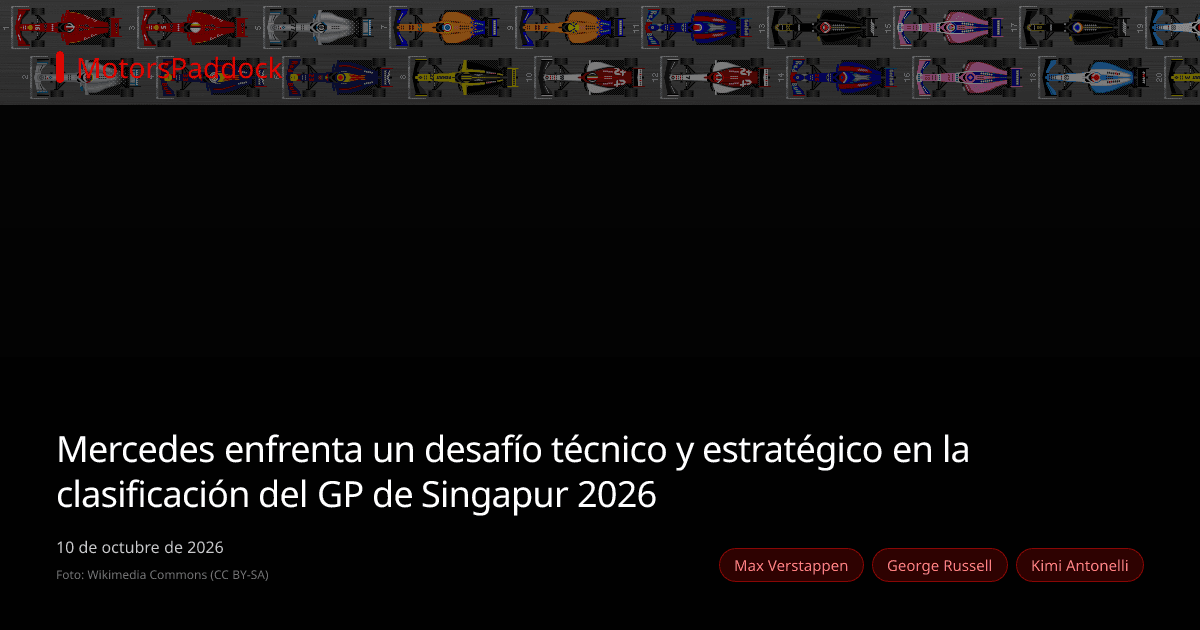 Mercedes enfrenta un desafío técnico y estratégico en la clasificación del GP de Singapur 2026