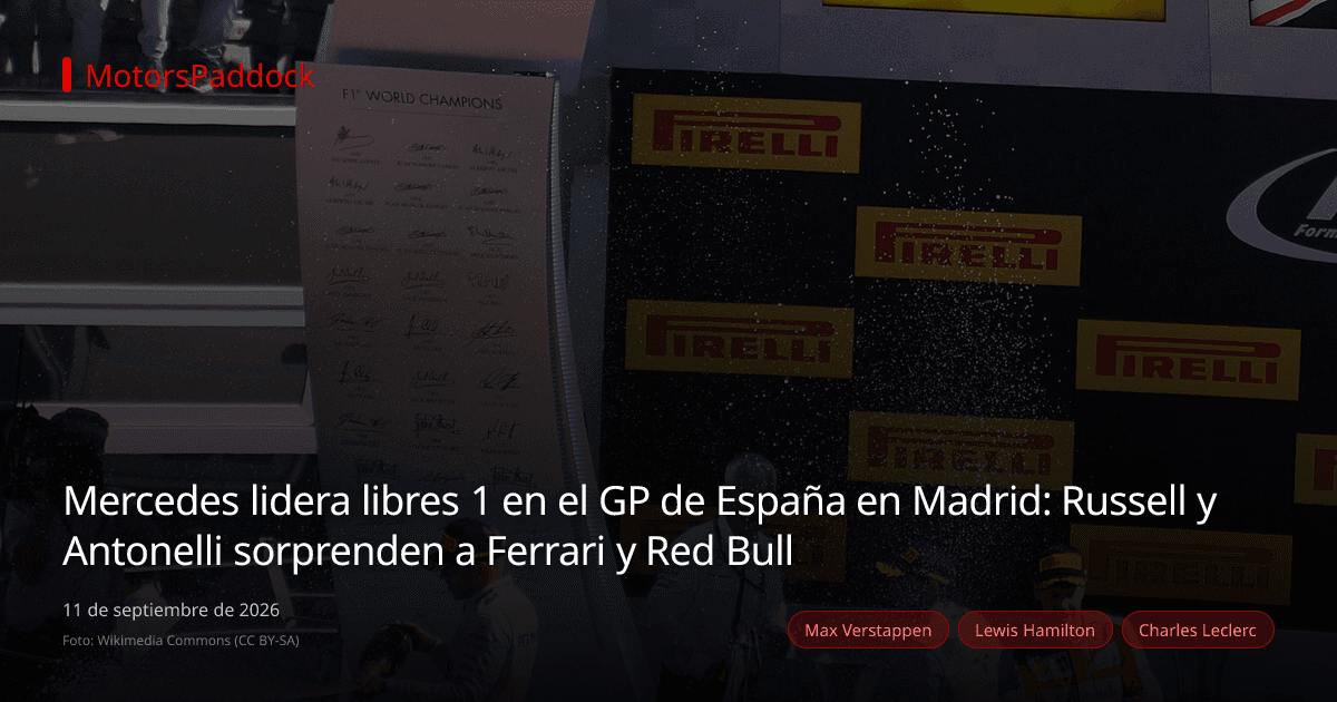 Mercedes lidera libres 1 en el GP de España en Madrid: Russell y Antonelli sorprenden a Ferrari y Red Bull
