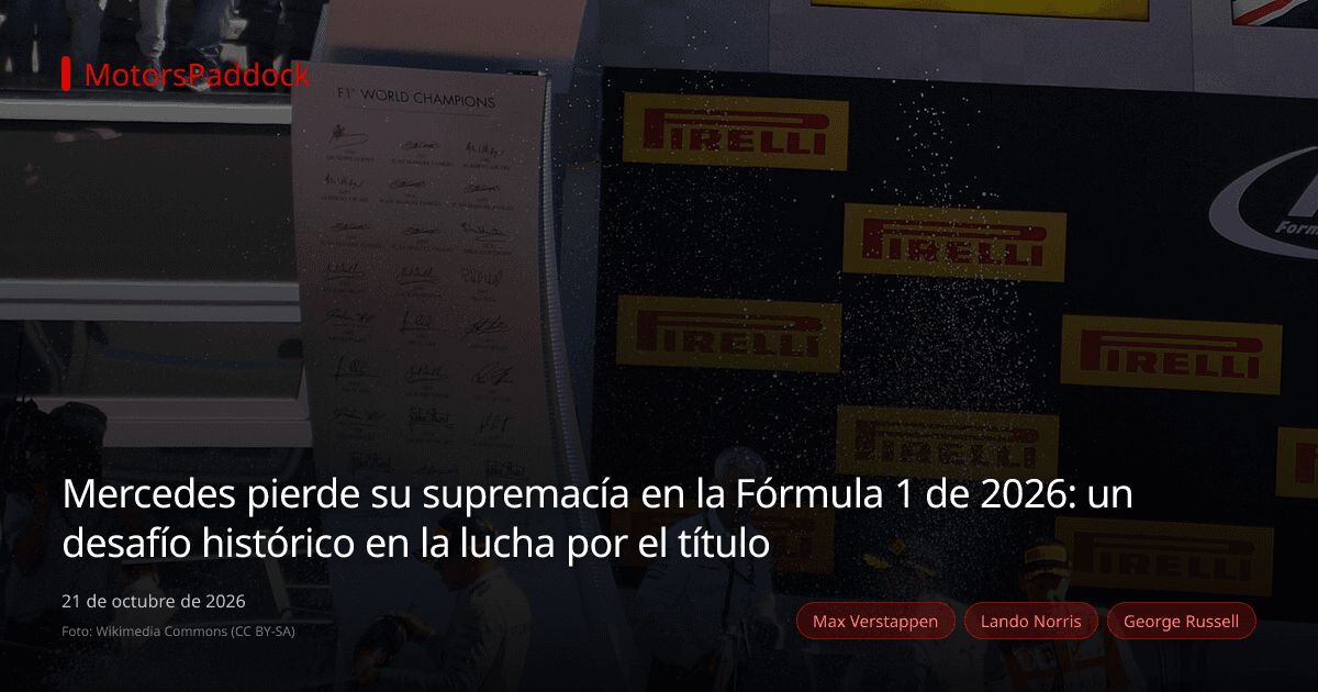 Mercedes pierde su supremacía en la Fórmula 1 de 2026: un desafío histórico en la lucha por el título