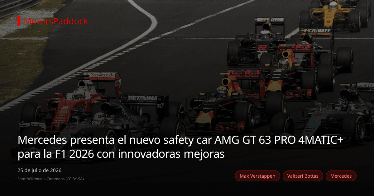 Mercedes presenta el nuevo safety car AMG GT 63 PRO 4MATIC+ para la F1 2026 con innovadoras mejoras