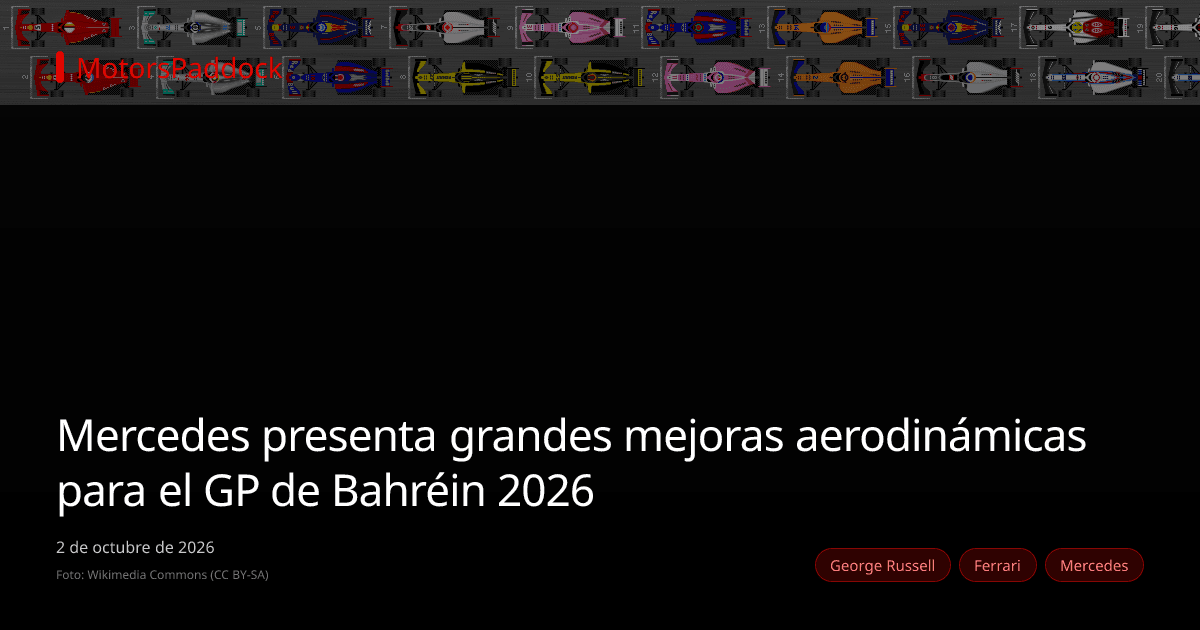 Mercedes presenta grandes mejoras aerodinámicas para el GP de Bahréin 2026