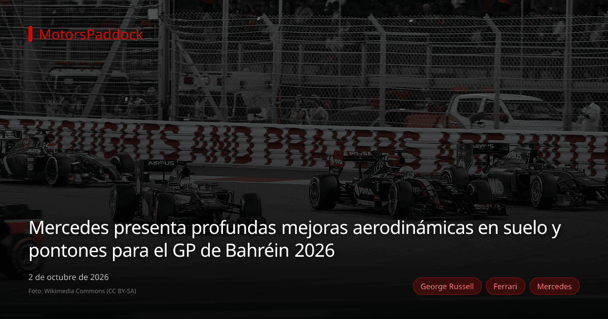 Mercedes presenta profundas mejoras aerodinámicas en suelo y pontones para el GP de Bahréin 2026