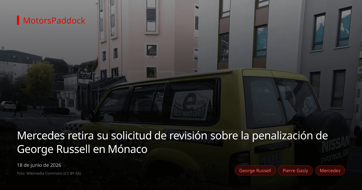 Mercedes retira su solicitud de revisión sobre la penalización de George Russell en Mónaco