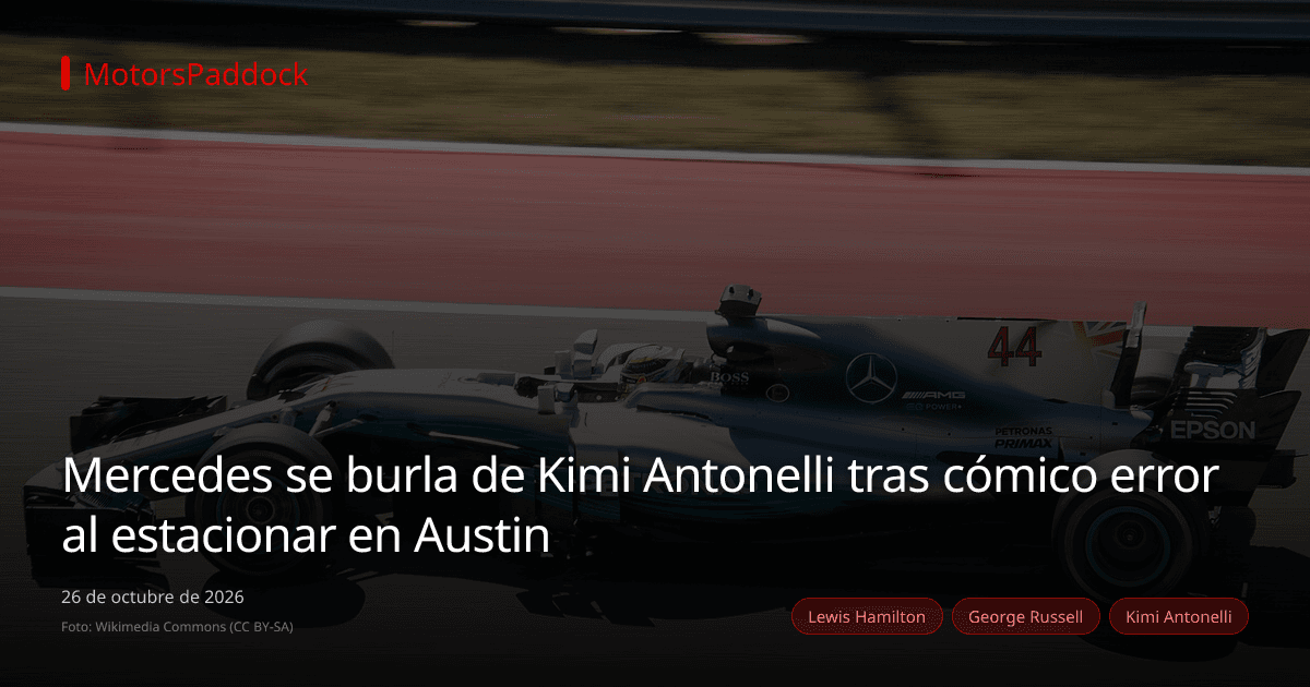 Mercedes se burla de Kimi Antonelli tras cómico error al estacionar en Austin