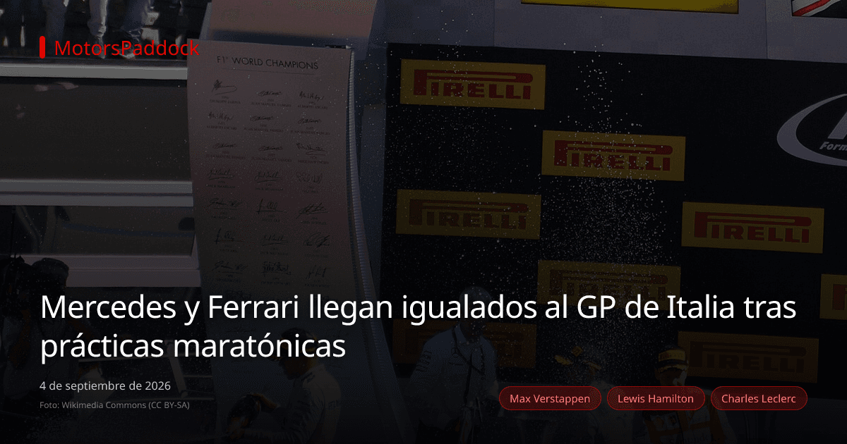 Mercedes y Ferrari llegan igualados al GP de Italia tras prácticas maratónicas