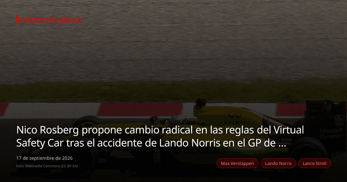 Nico Rosberg propone cambio radical en las reglas del Virtual Safety Car tras el accidente de Lando Norris en el GP de España
