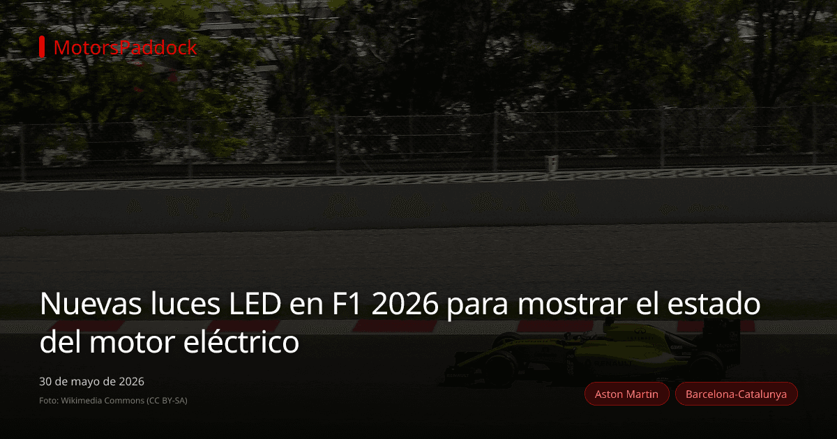 Nuevas luces LED en F1 2026 para mostrar el estado del motor eléctrico