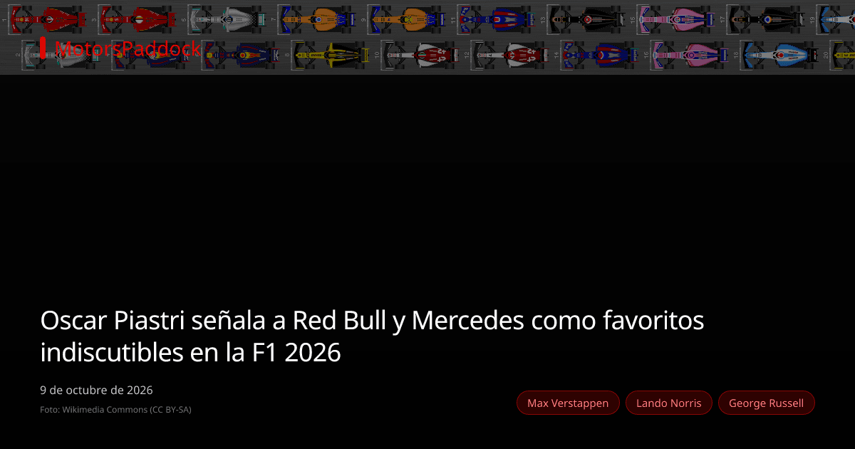 Oscar Piastri señala a Red Bull y Mercedes como favoritos indiscutibles en la F1 2026