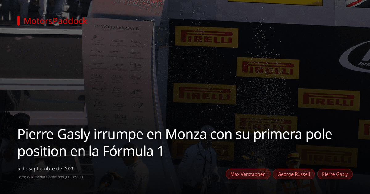 Pierre Gasly irrumpe en Monza con su primera pole position en la Fórmula 1