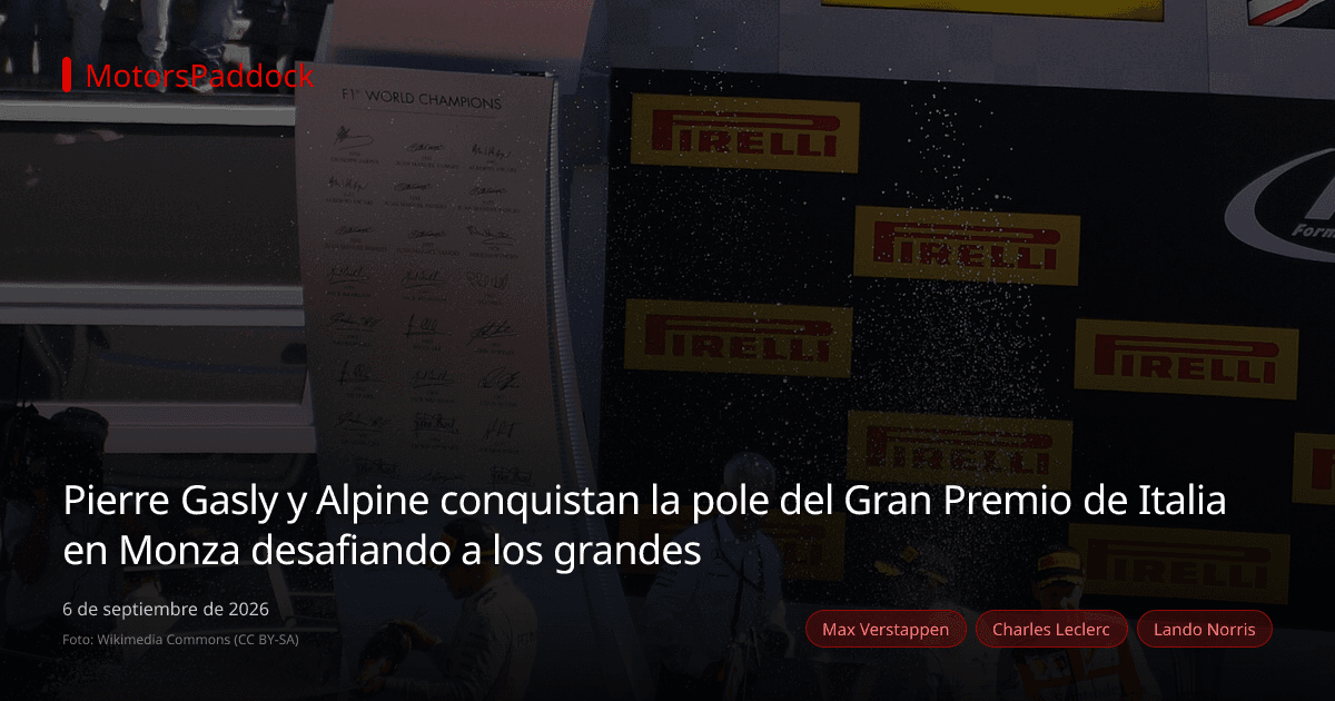 Pierre Gasly y Alpine conquistan la pole del Gran Premio de Italia en Monza desafiando a los grandes