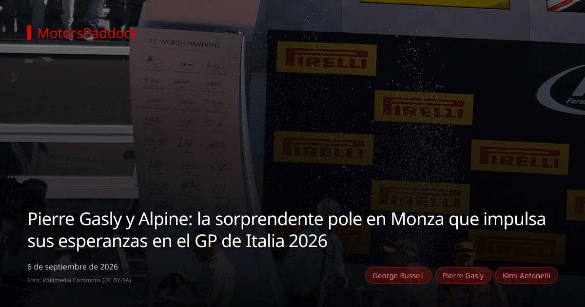 Pierre Gasly y Alpine: la sorprendente pole en Monza que impulsa sus esperanzas en el GP de Italia 2026
