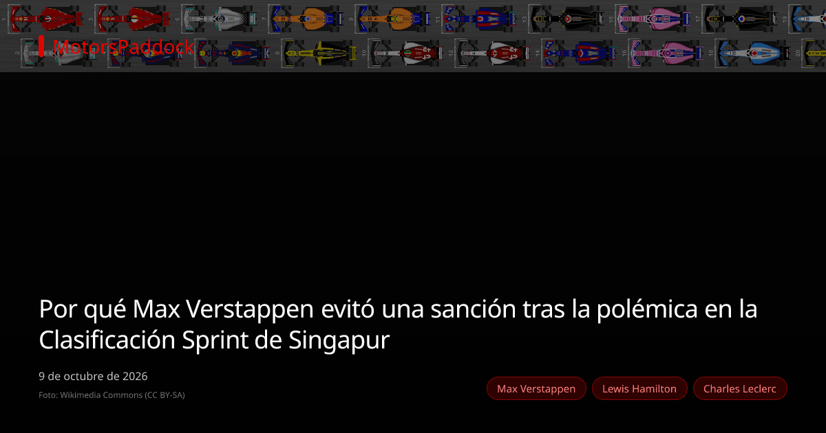 Por qué Max Verstappen evitó una sanción tras la polémica en la Clasificación Sprint de Singapur