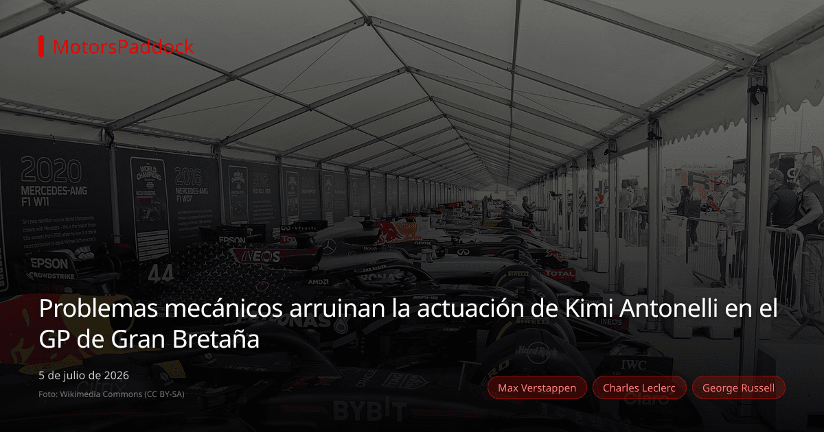 Problemas mecánicos arruinan la actuación de Kimi Antonelli en el GP de Gran Bretaña