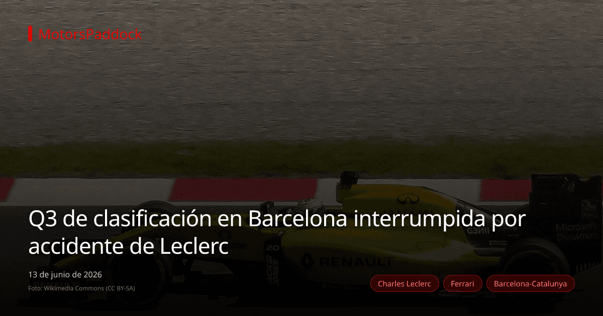 Q3 de clasificación en Barcelona interrumpida por accidente de Leclerc