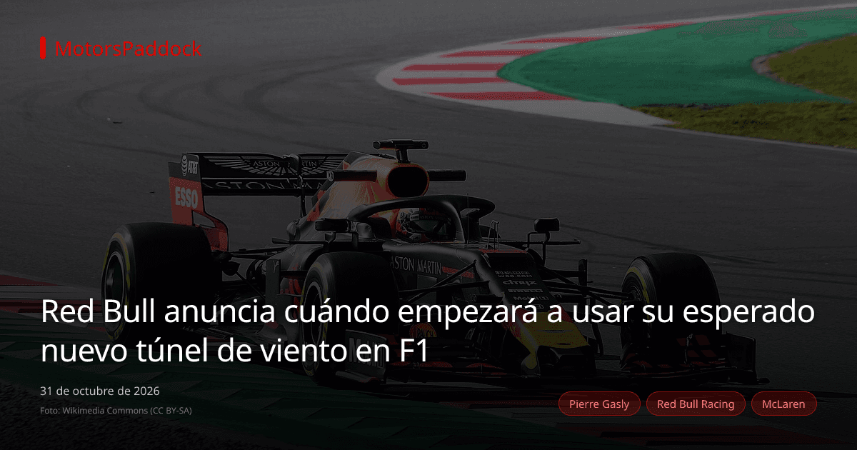 Red Bull anuncia cuándo empezará a usar su esperado nuevo túnel de viento en F1