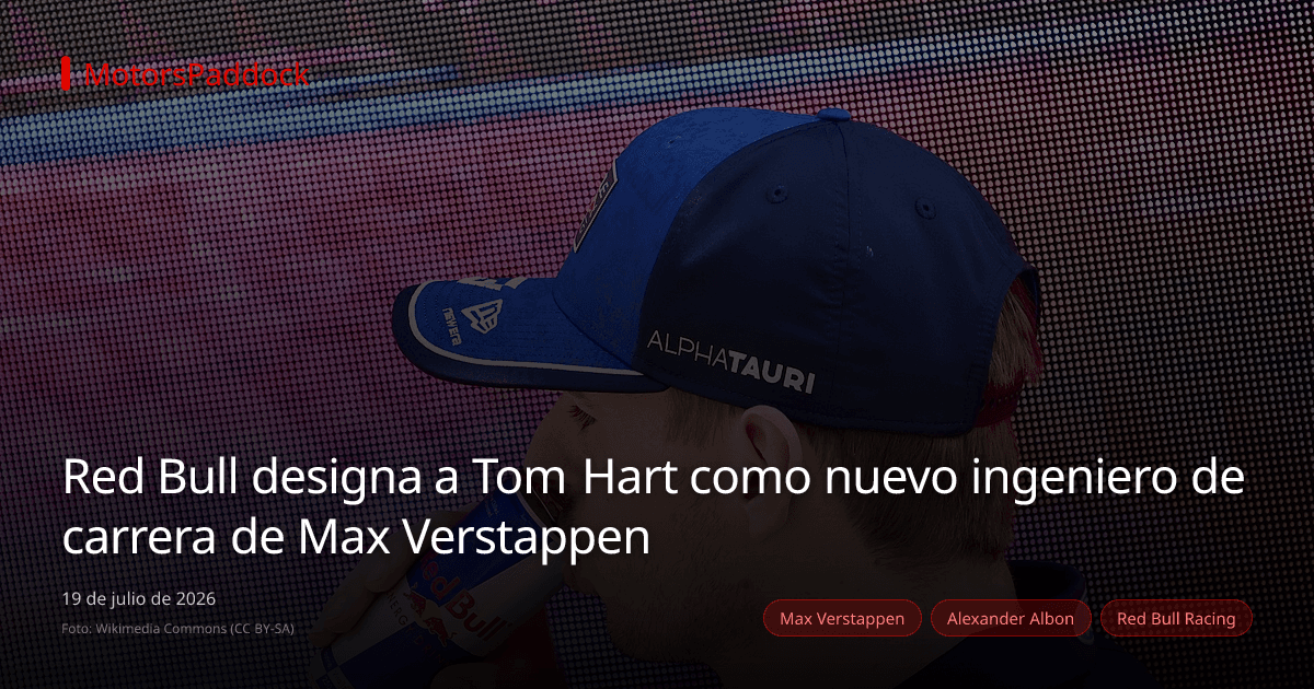 Red Bull designa a Tom Hart como nuevo ingeniero de carrera de Max Verstappen