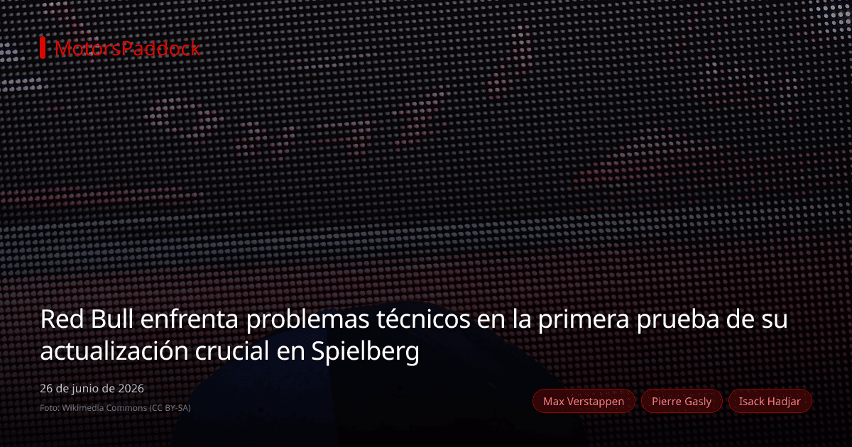 Red Bull enfrenta problemas técnicos en la primera prueba de su actualización crucial en Spielberg