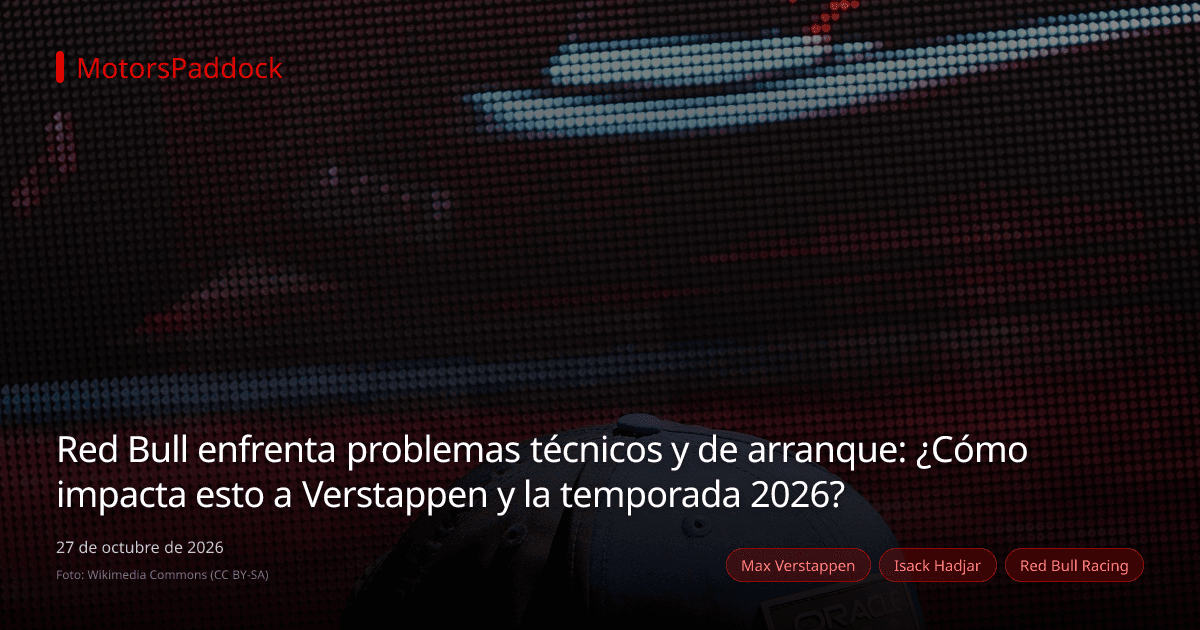 Red Bull enfrenta problemas técnicos y de arranque: ¿Cómo impacta esto a Verstappen y la temporada 2026?