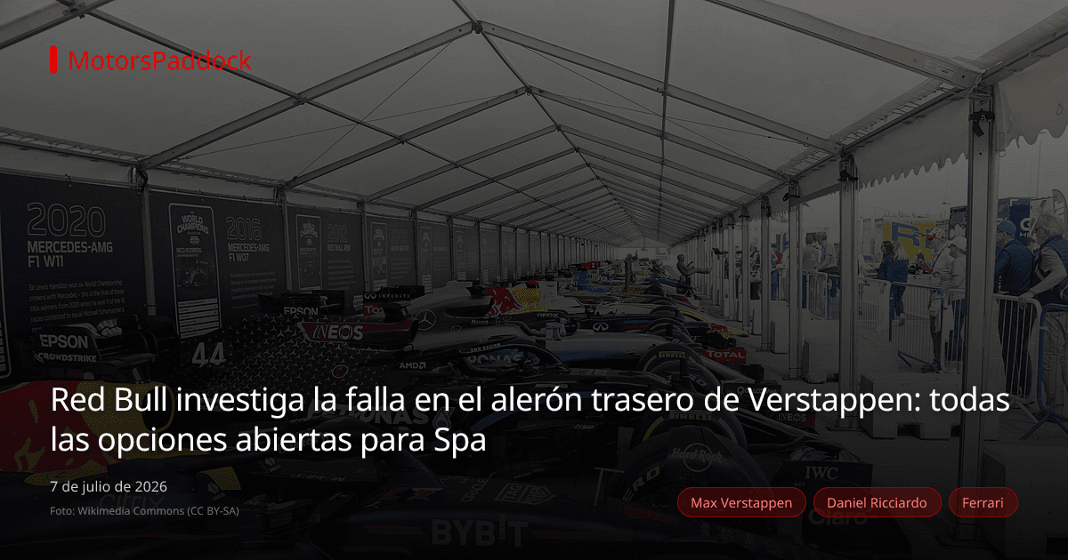 Red Bull investiga la falla en el alerón trasero de Verstappen: todas las opciones abiertas para Spa