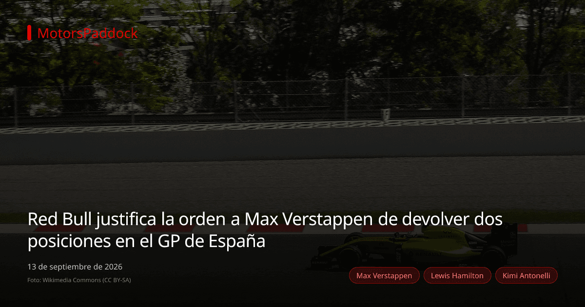 Red Bull justifica la orden a Max Verstappen de devolver dos posiciones en el GP de España