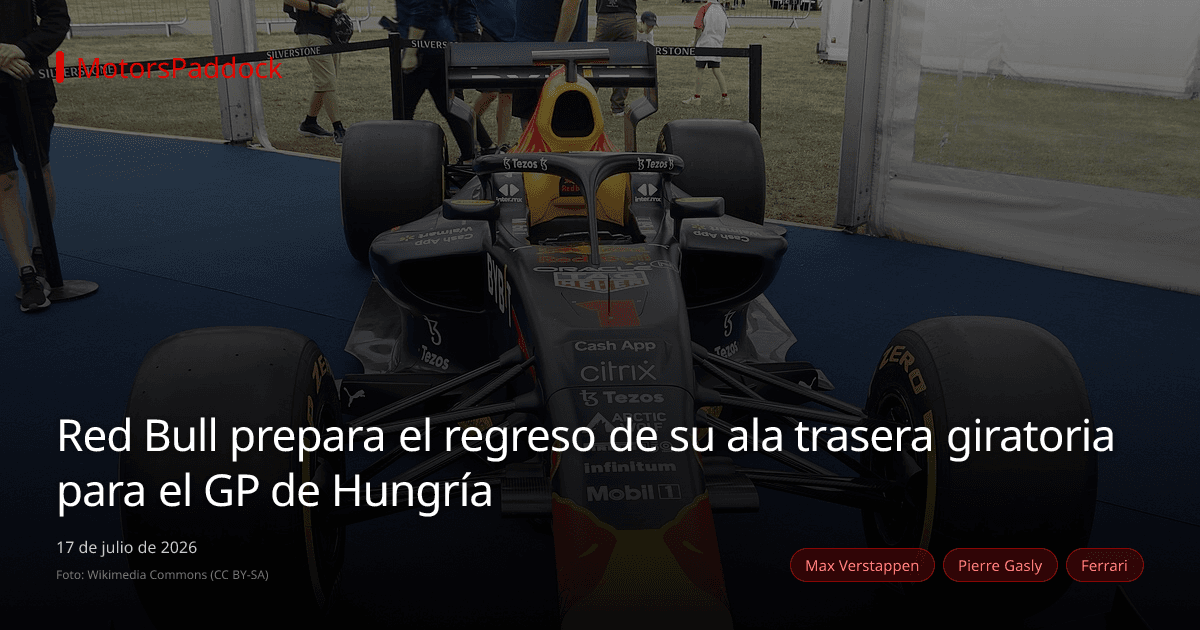 Red Bull prepara el regreso de su ala trasera giratoria para el GP de Hungría