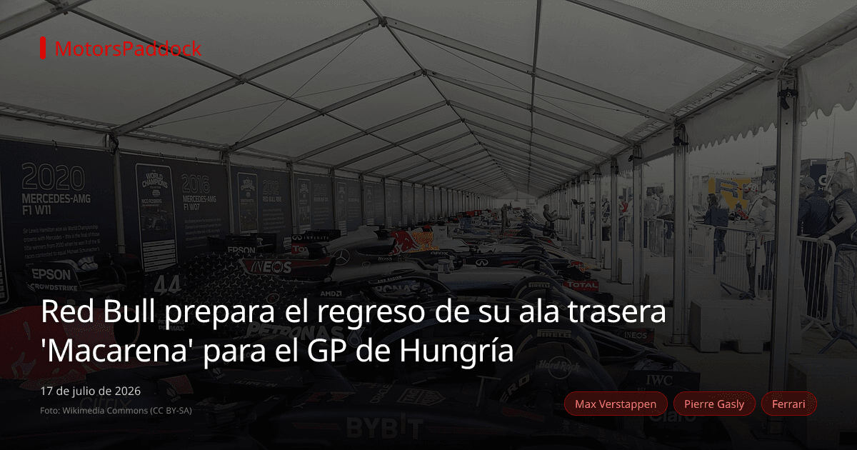 Red Bull prepara el regreso de su ala trasera 'Macarena' para el GP de Hungría