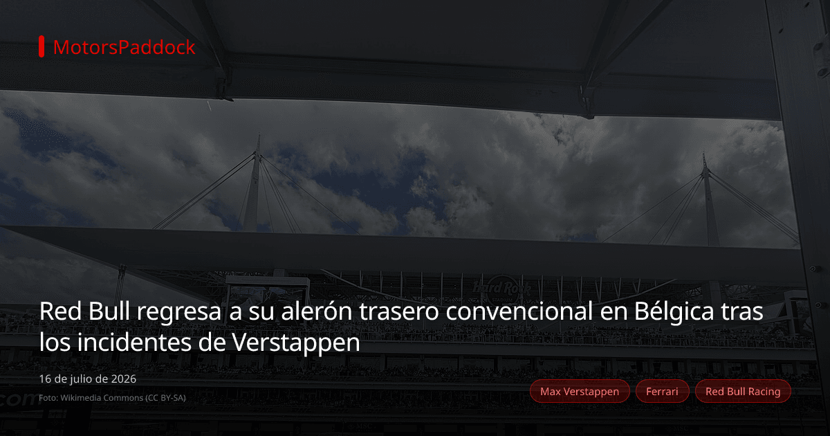 Red Bull regresa a su alerón trasero convencional en Bélgica tras los incidentes de Verstappen