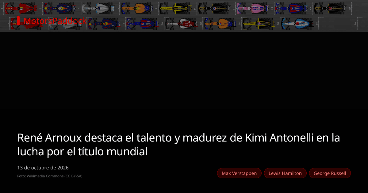 René Arnoux destaca el talento y madurez de Kimi Antonelli en la lucha por el título mundial
