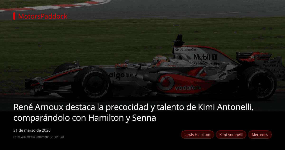 René Arnoux destaca la precocidad y talento de Kimi Antonelli, comparándolo con Hamilton y Senna