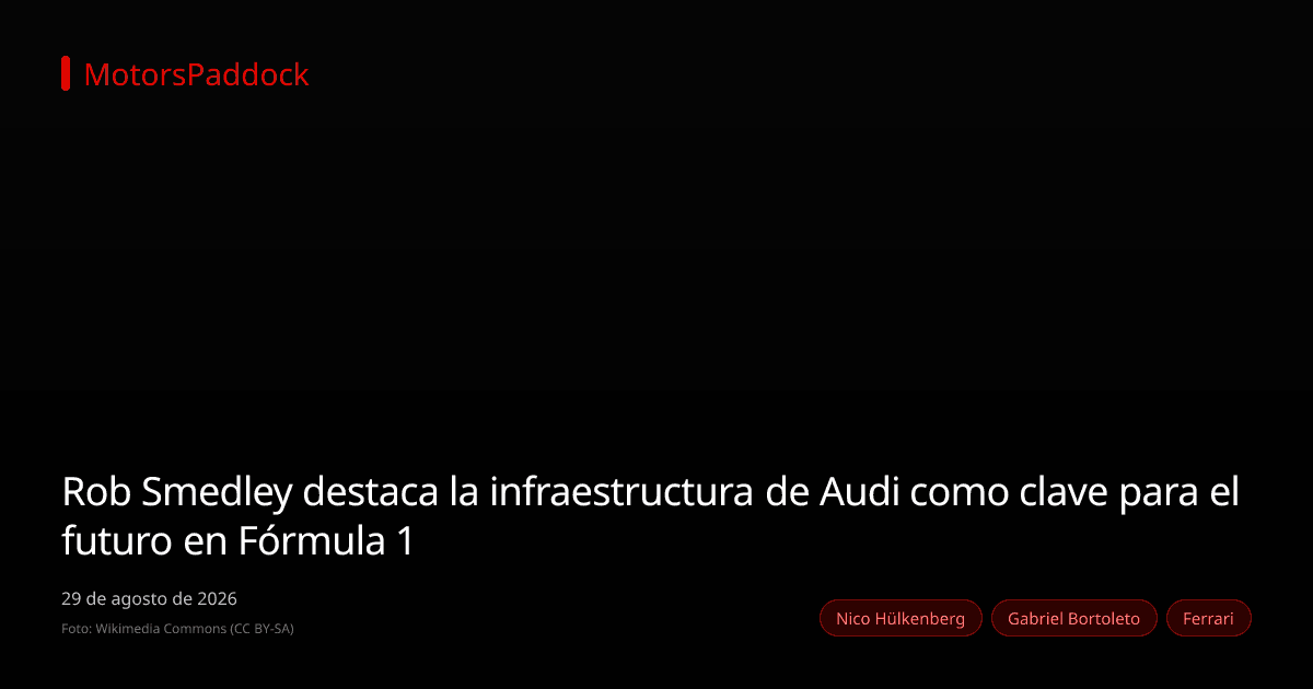 Rob Smedley destaca la infraestructura de Audi como clave para el futuro en Fórmula 1