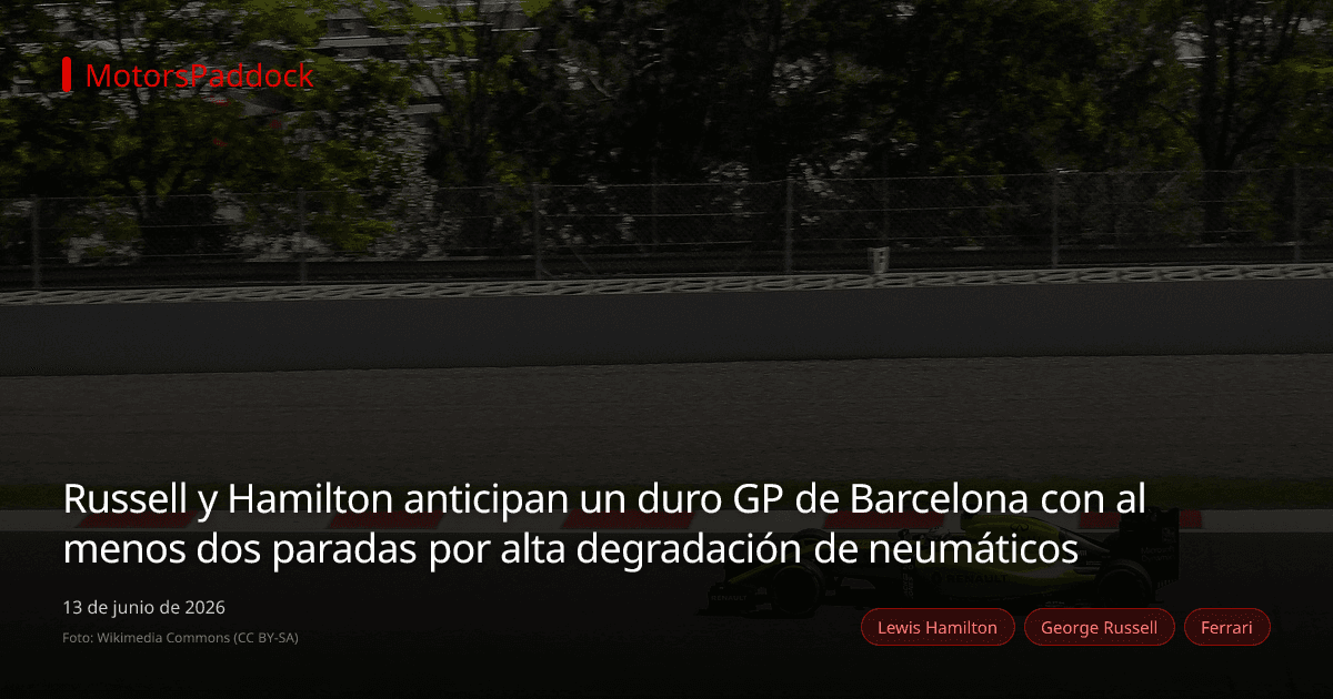Russell y Hamilton anticipan un duro GP de Barcelona con al menos dos paradas por alta degradación de neumáticos