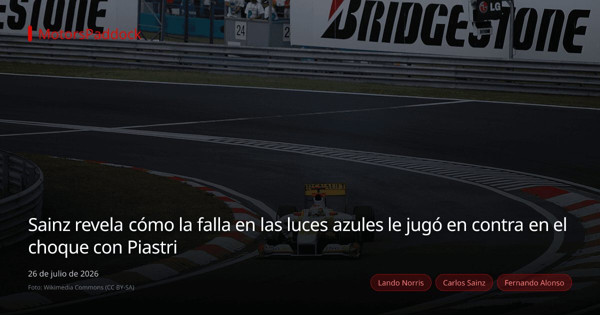 Sainz revela cómo la falla en las luces azules le jugó en contra en el choque con Piastri