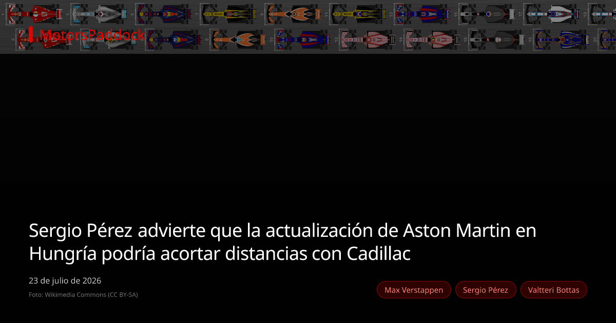 Sergio Pérez advierte que la actualización de Aston Martin en Hungría podría acortar distancias con Cadillac
