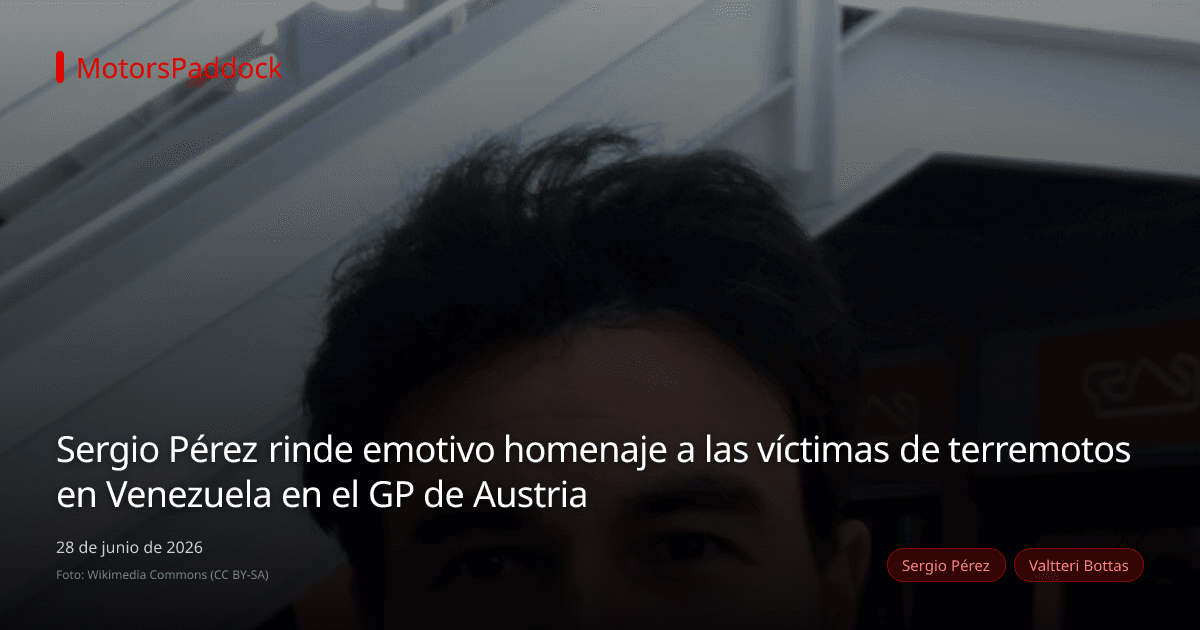 Sergio Pérez rinde emotivo homenaje a las víctimas de terremotos en Venezuela en el GP de Austria