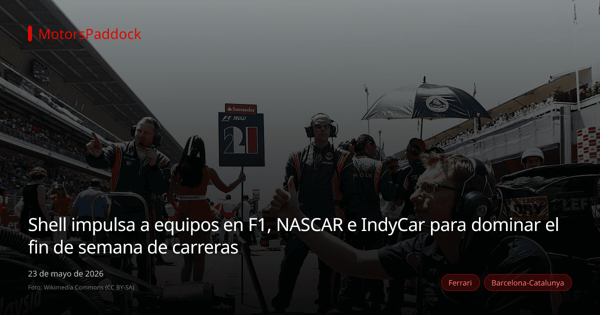 Shell impulsa a equipos en F1, NASCAR e IndyCar para dominar el fin de semana de carreras