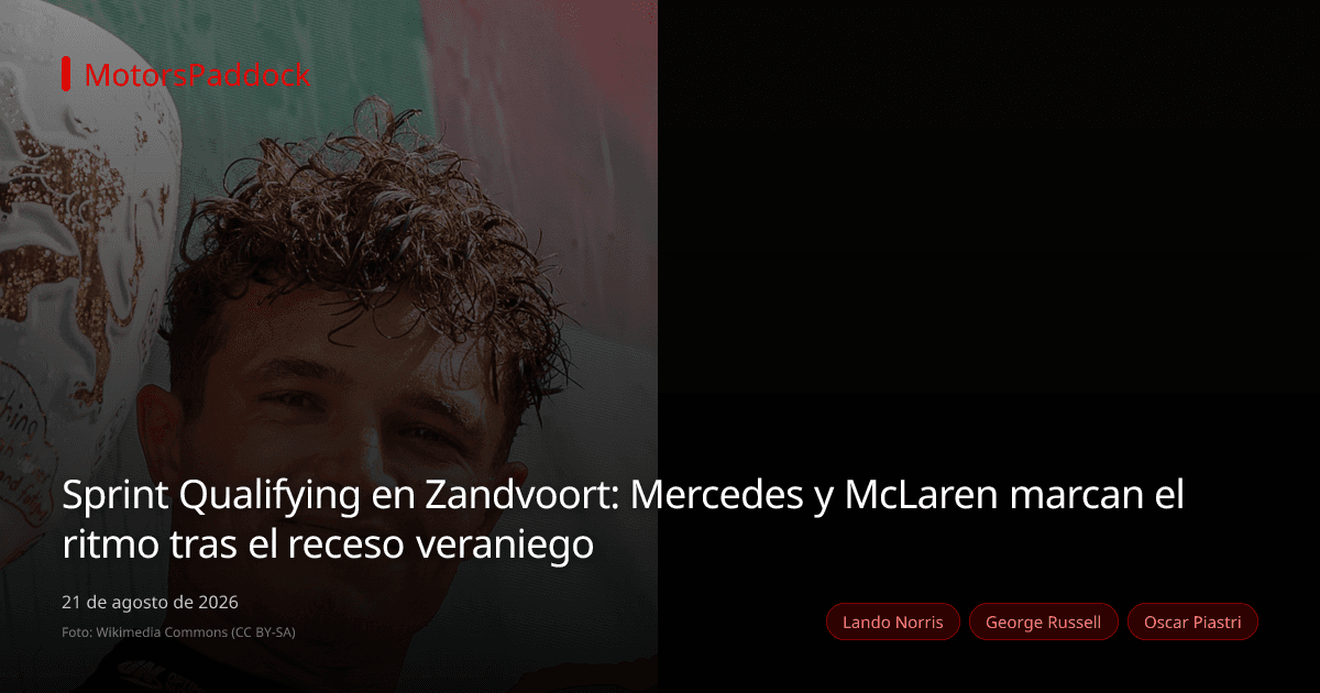 Sprint Qualifying en Zandvoort: Mercedes y McLaren marcan el ritmo tras el receso veraniego