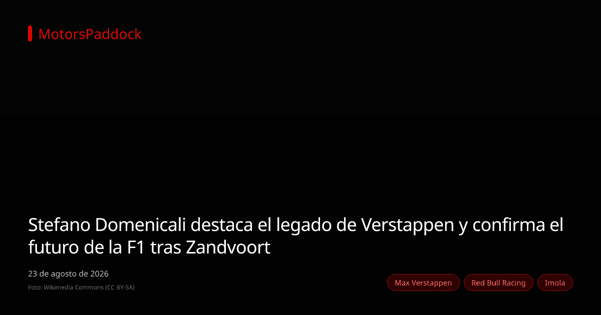 Stefano Domenicali destaca el legado de Verstappen y confirma el futuro de la F1 tras Zandvoort