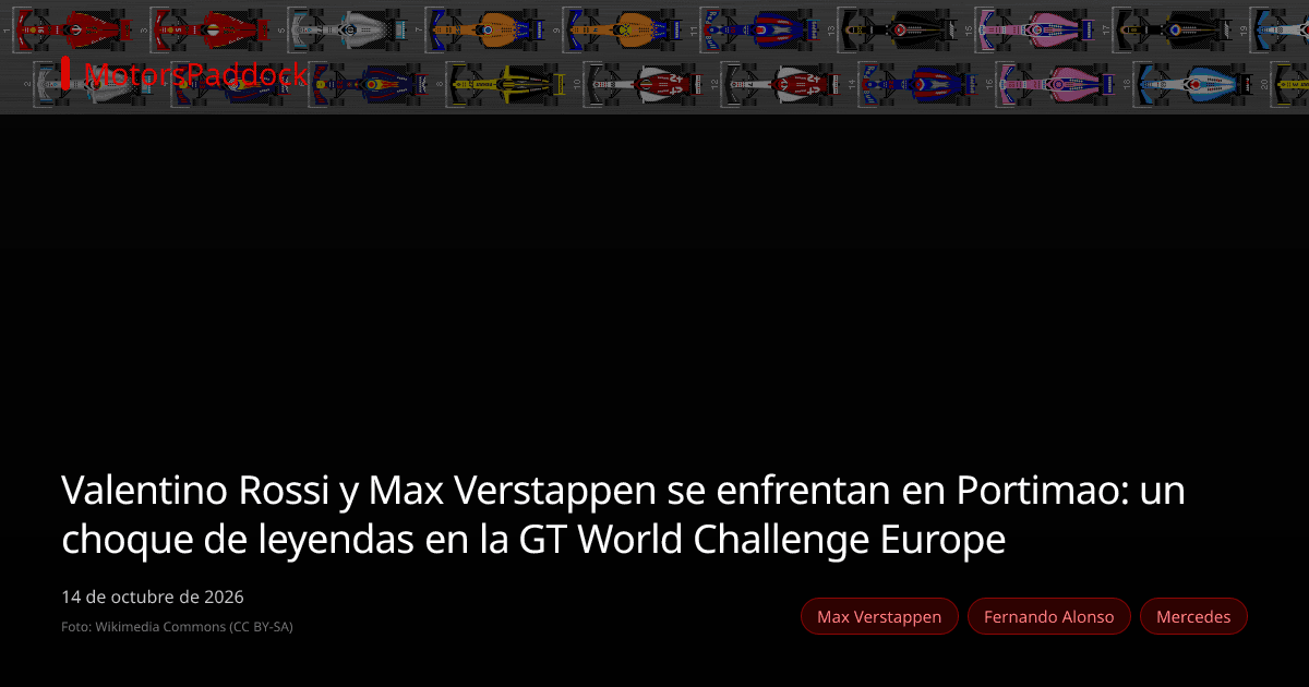 Valentino Rossi y Max Verstappen se enfrentan en Portimao: un choque de leyendas en la GT World Challenge Europe