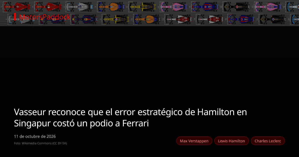 Vasseur reconoce que el error estratégico de Hamilton en Singapur costó un podio a Ferrari