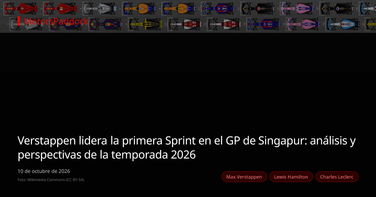 Verstappen lidera la primera Sprint en el GP de Singapur: análisis y perspectivas de la temporada 2026