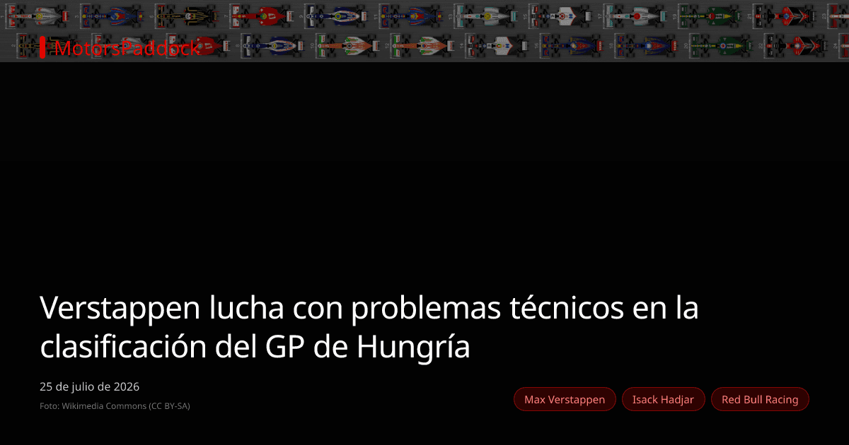 Verstappen lucha con problemas técnicos en la clasificación del GP de Hungría