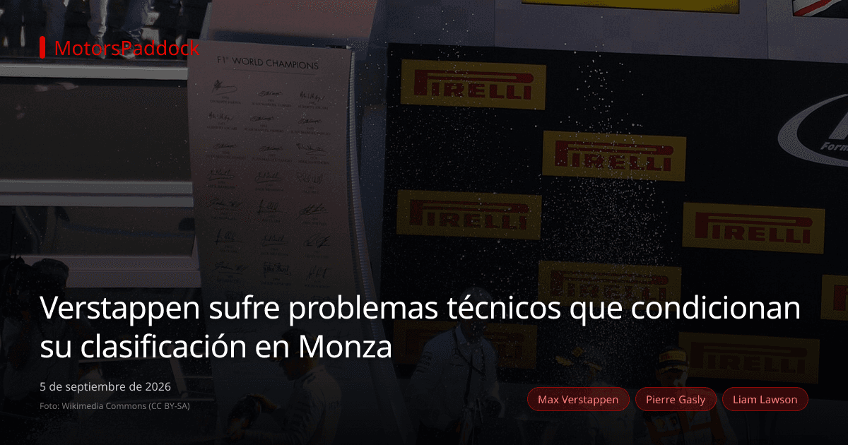 Verstappen sufre problemas técnicos que condicionan su clasificación en Monza
