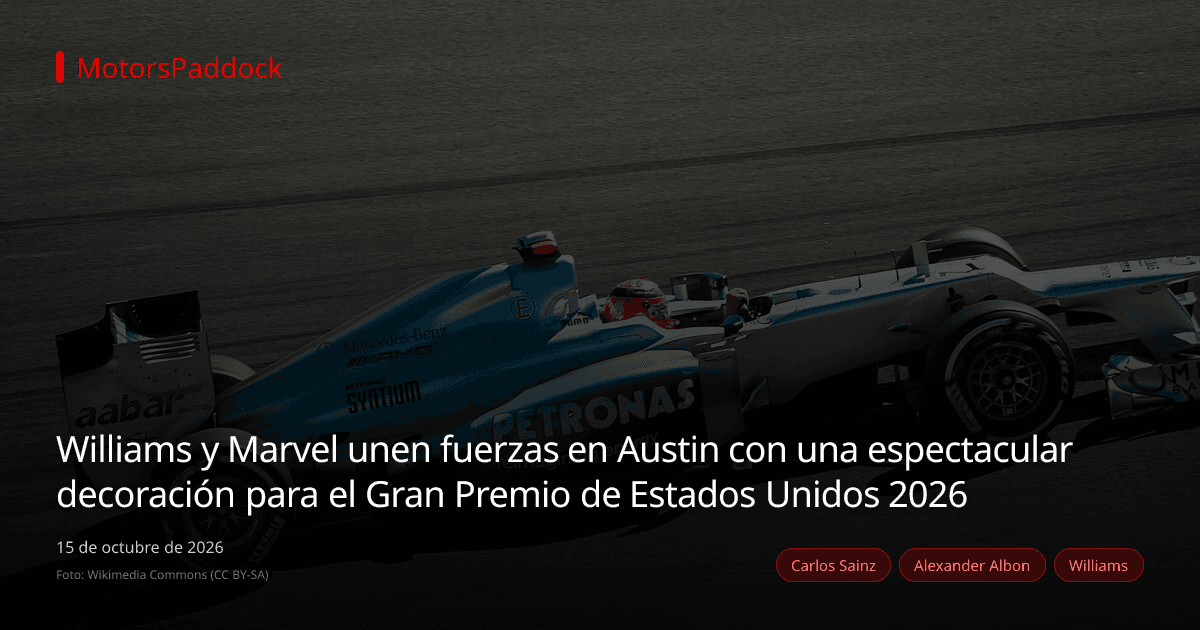Williams y Marvel unen fuerzas en Austin con una espectacular decoración para el Gran Premio de Estados Unidos 2026