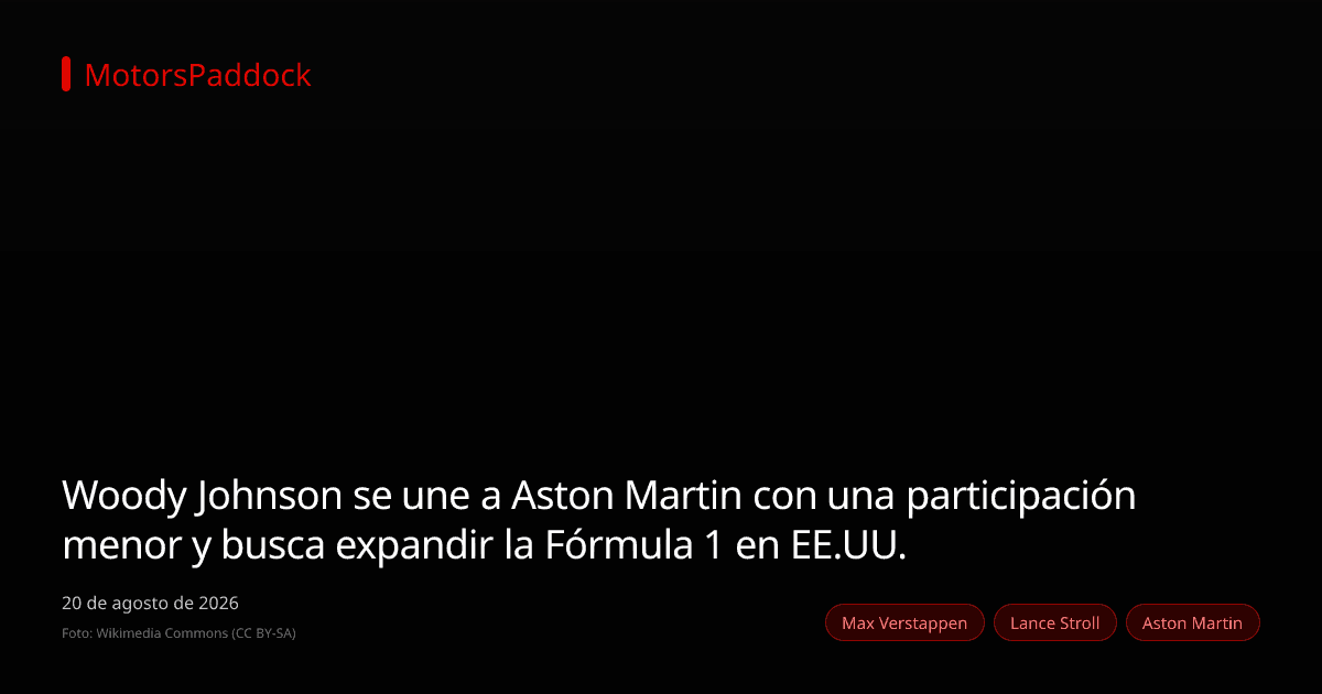 Woody Johnson se une a Aston Martin con una participación menor y busca expandir la Fórmula 1 en EE.UU.