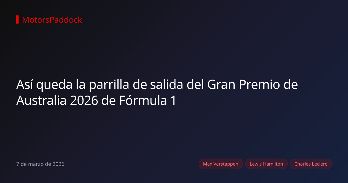 Así queda la parrilla de salida del Gran Premio de Australia 2026 de Fórmula 1