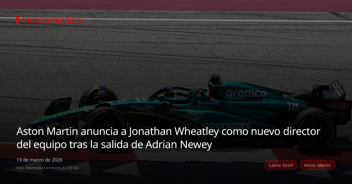 Aston Martin anuncia a Jonathan Wheatley como nuevo director del equipo tras la salida de Adrian Newey