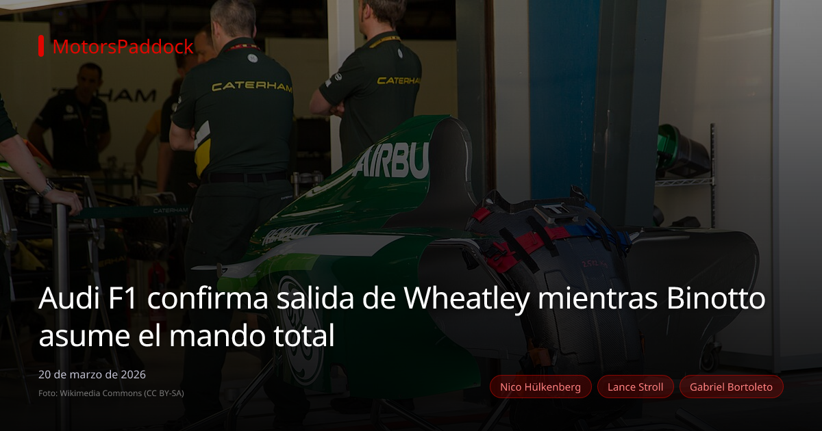 Audi F1 confirma salida de Wheatley mientras Binotto asume el mando total