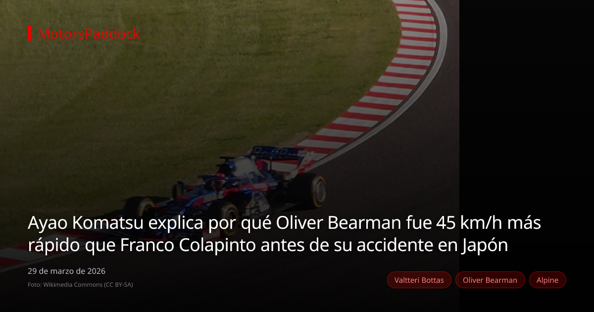 Ayao Komatsu explica por qué Oliver Bearman fue 45 km/h más rápido que Franco Colapinto antes de su accidente en Japón